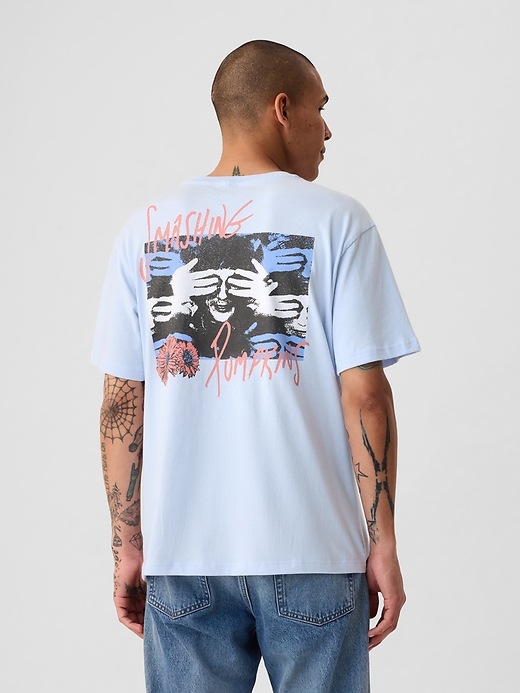 2 of 8 showing, with the color bicoastal blue of product Smashing Pumpkins Graphic T-Shirt