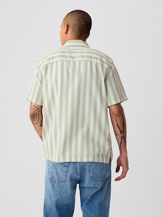 2 of 8 showing, with the color green stripe of product Textured Resort Shirt