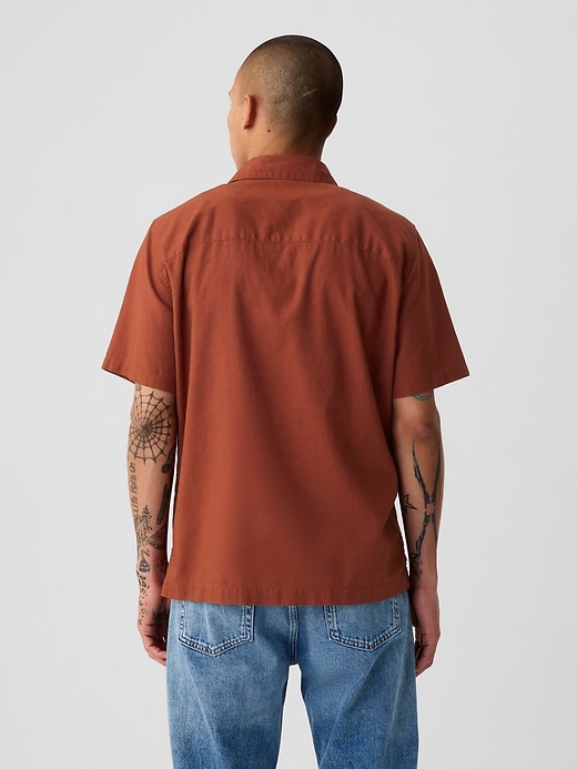 2 of 8 showing, with the color smoked paprika of product Linen-Cotton Shirt