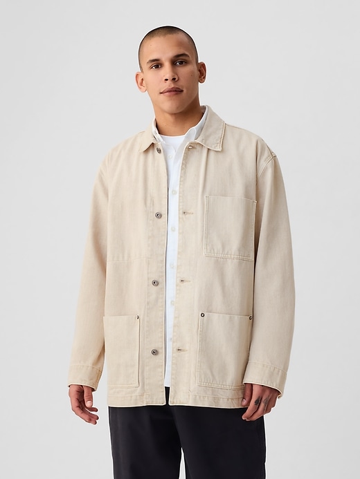 1 of 8 showing, with the color fresh praline of product Denim Chore Jacket