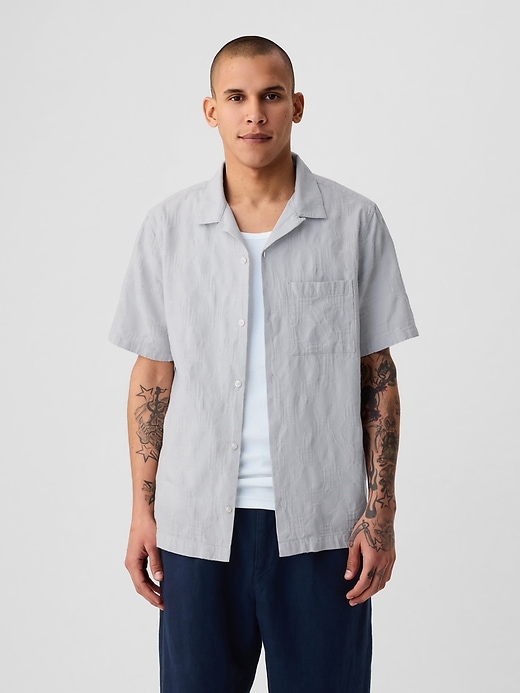 1 of 8 showing, with the color light grey of product Jacquard Resort Shirt
