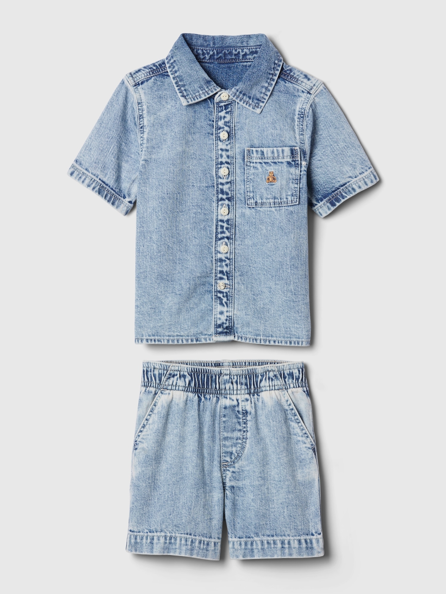 Gap Baby Denim Outfit Set In Marble Wash