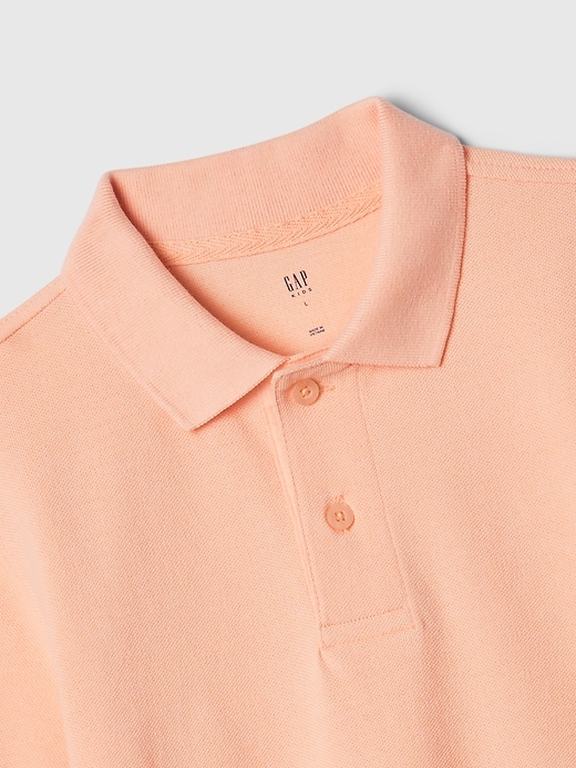 2 of 8 showing, with the color peach of product Kids Pique Polo Shirt