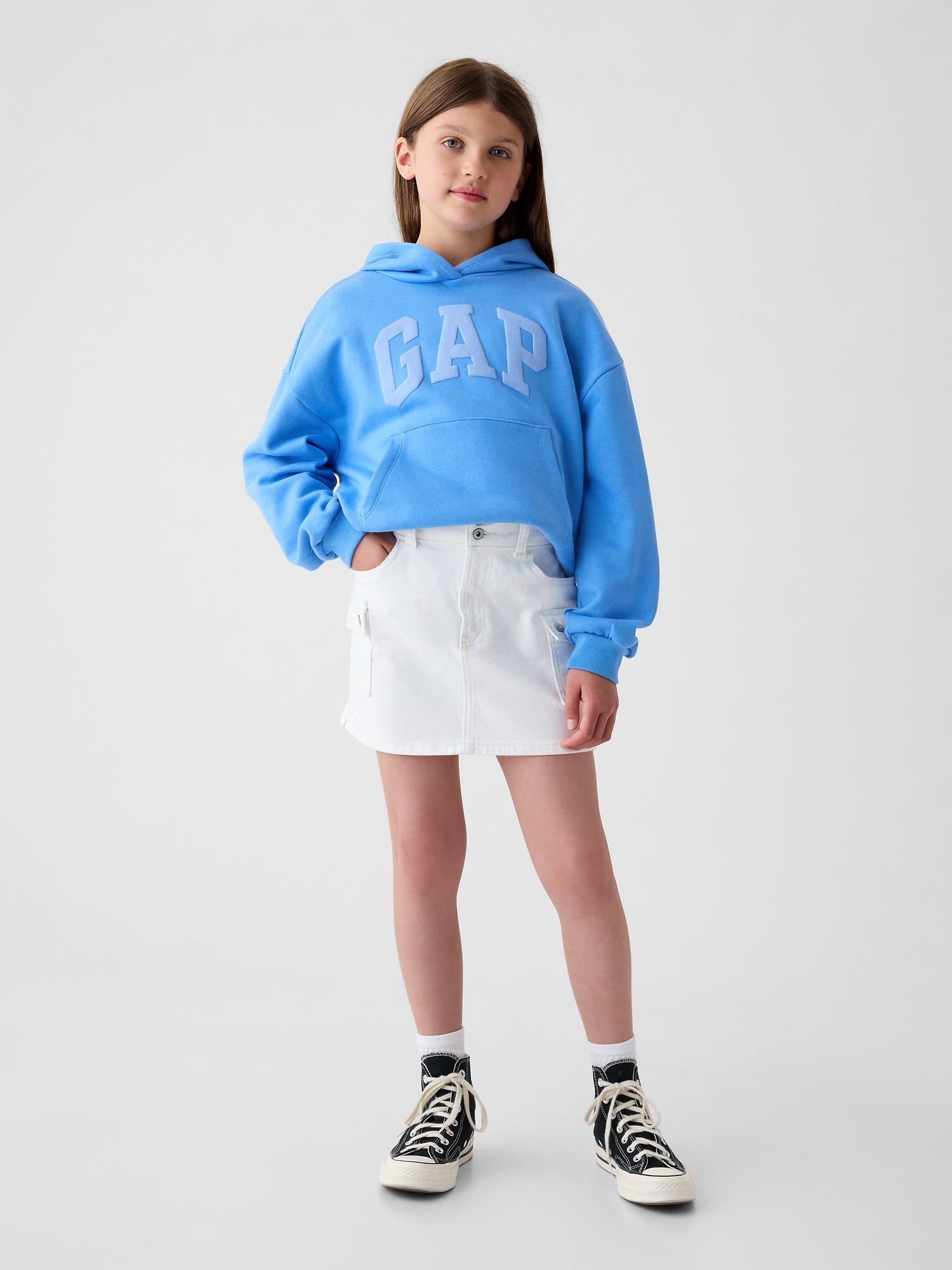 Kids Cargo Denim Skirt