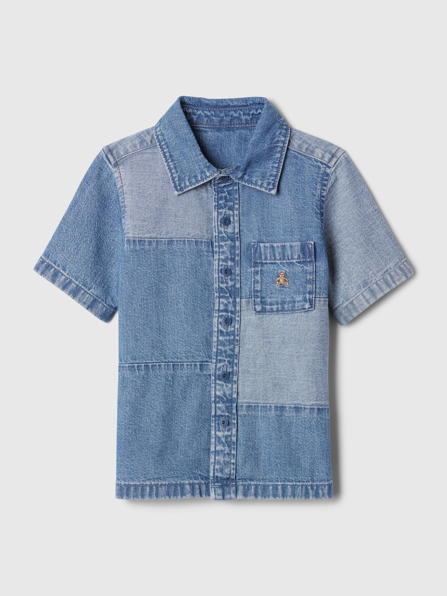 Shop Gap Baby Patchwork Denim Shirt