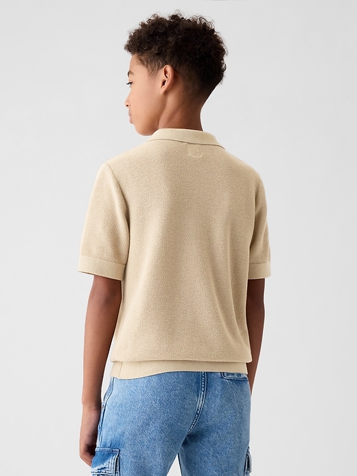 Kids Textured Polo Sweater | Gap Kids Textured Polo Sweater | Gap