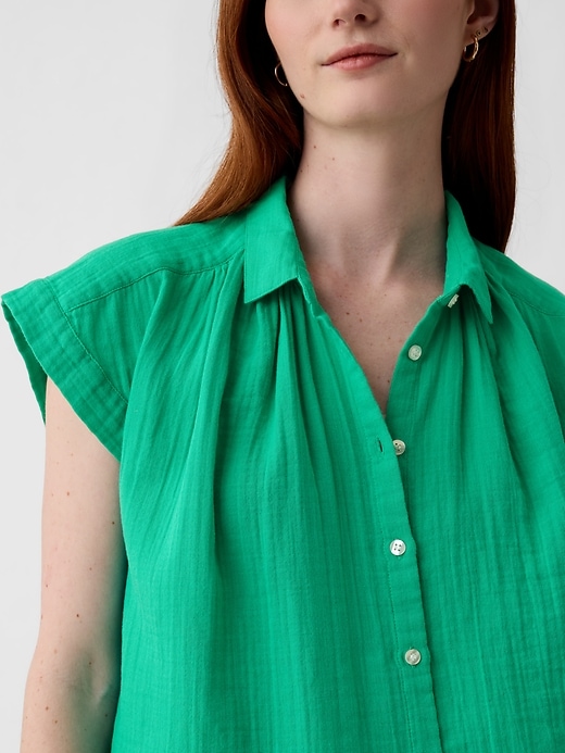 Image number 4 showing, Crinkle Gauze Shirt