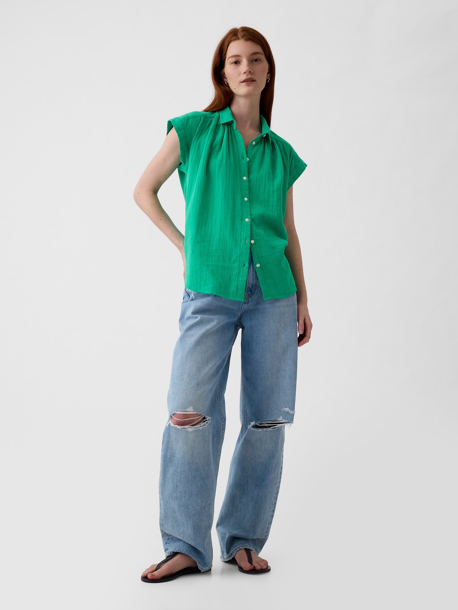 Macaron Gauze Shirt main image 1