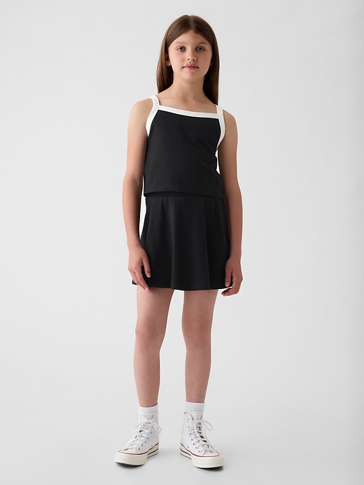 1 of 8 showing, with the color true black of product Kids Skort Outfit Set