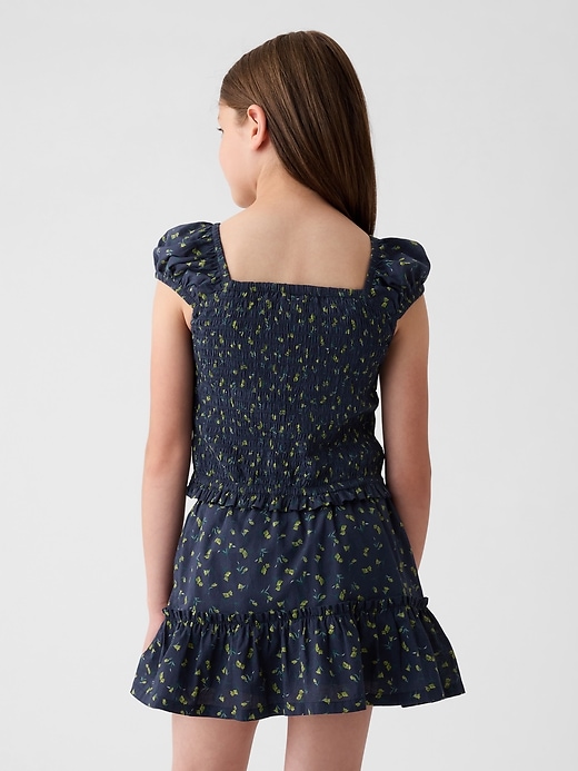 2 of 8 showing, with the color blue floral of product Kids Smocked Shirt