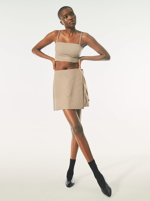 Linen-Cotton Wrap Mini Skirt | Gap