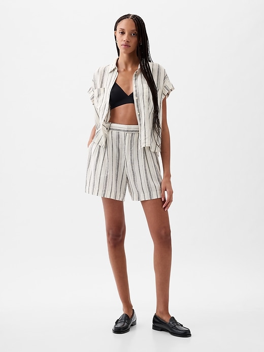 Image number 1 showing, 365 High Rise Linen-Blend Shorts