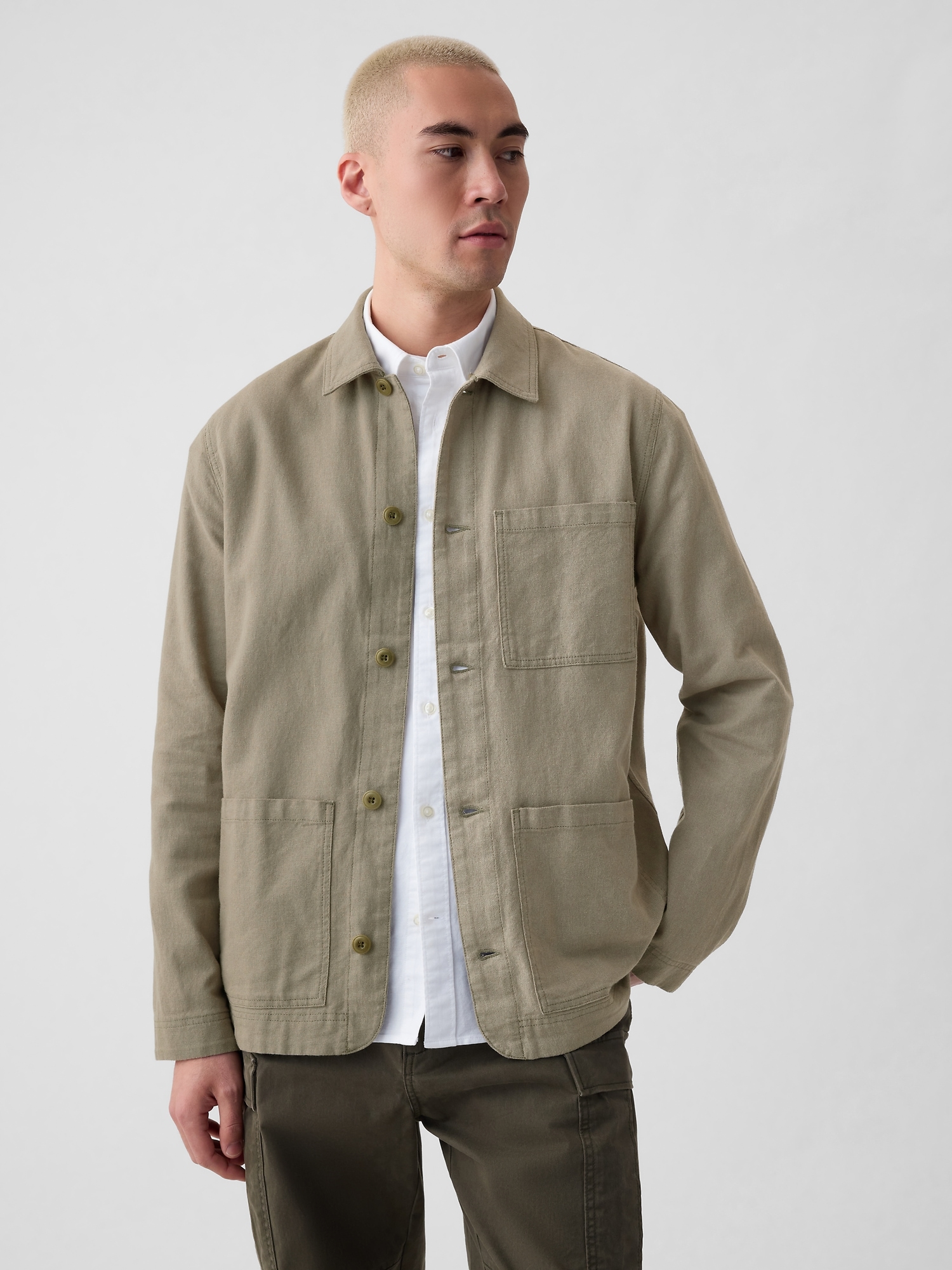 Linen-Cotton Chore Jacket