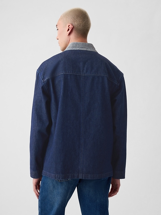 2 of 8 showing, with the color Dark wash indigo of product Denim Cardigan Jacket