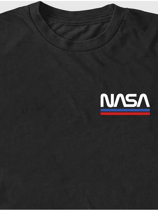 2 of 8 showing, with the color BLACK of product NASA Logo Graphic Tee