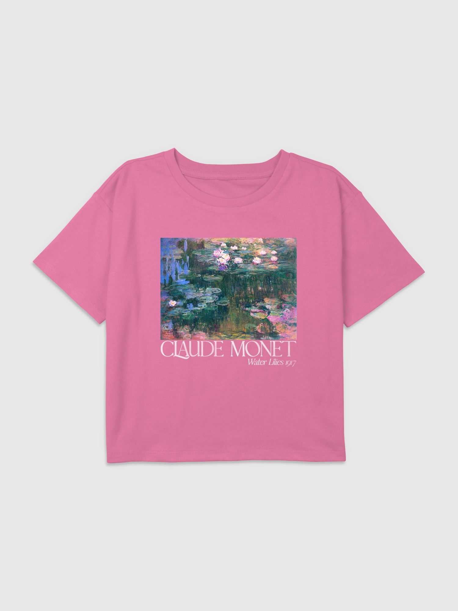 Kids Monet Garden Painting Graphic Boxy Crop Tee