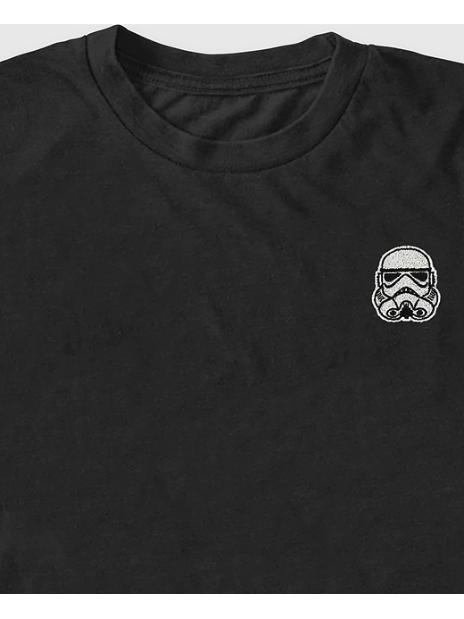 2 of 8 showing, with the color Black of product Star Wars Embroidered Storm Trooper Graphic Tee