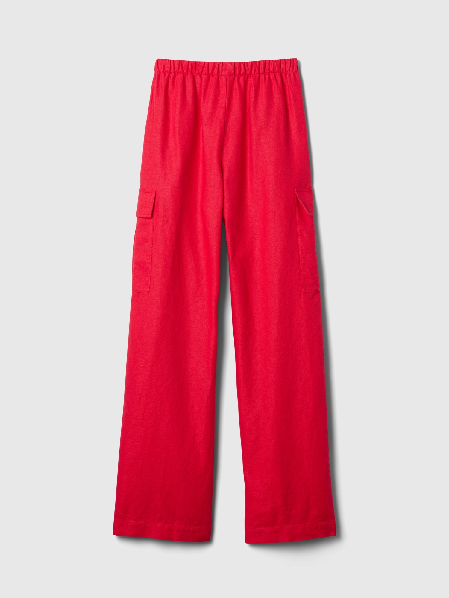 Mid Rise Linen Cotton Pull On Cargo Pants Gap