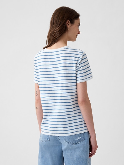 2 of 8 showing, with the color indigo blue stripe of product Indigo Crewneck T-Shirt