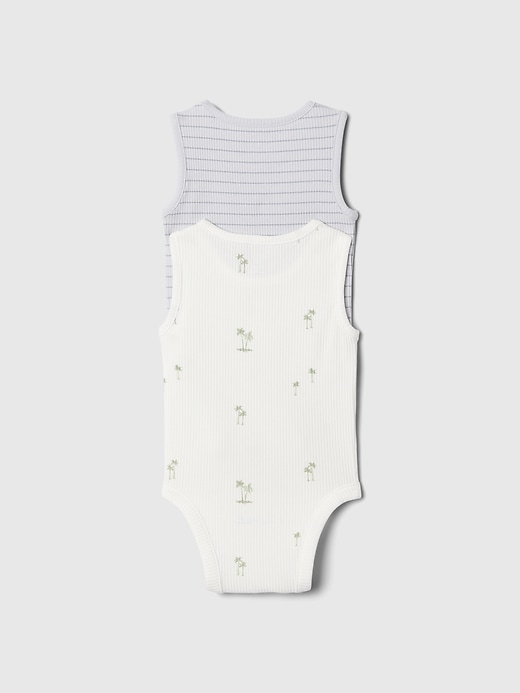 2 of 8 showing, with the color grey matter of product Baby First Favorites Ribbed Tank Bodysuit (2-Pack)