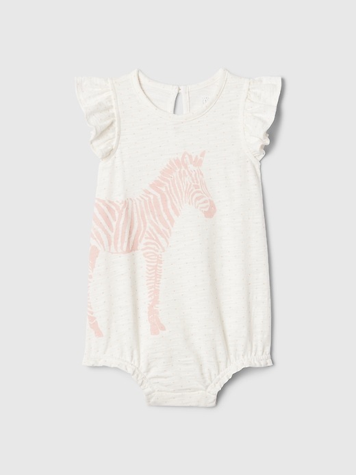 1 of 8 showing, with the color pink stripe of product Baby Graphic Bubble Shorty One-Piece