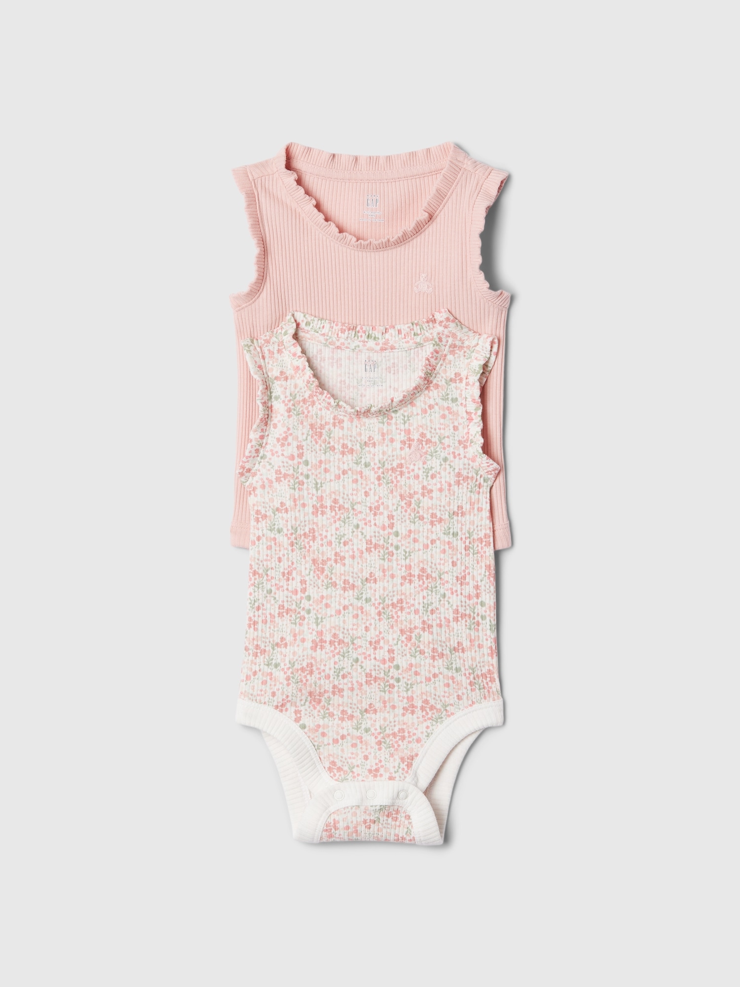 Shop Gap Baby First Favorites Ribbed Tank Bodysuit (2-pack) In Pink Dust