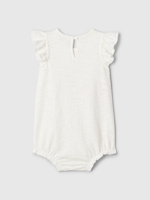 2 of 8 showing, with the color pink stripe of product Baby Graphic Bubble Shorty One-Piece