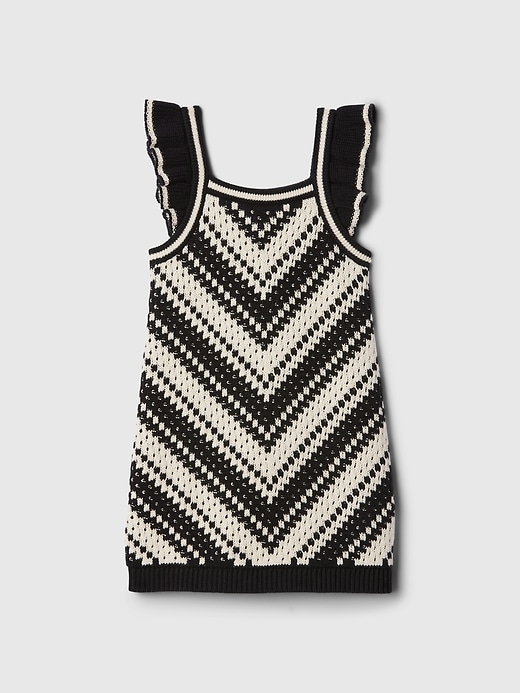 1 of 8 showing, with the color black white floral of product babyGap Crochet Sweater Dress