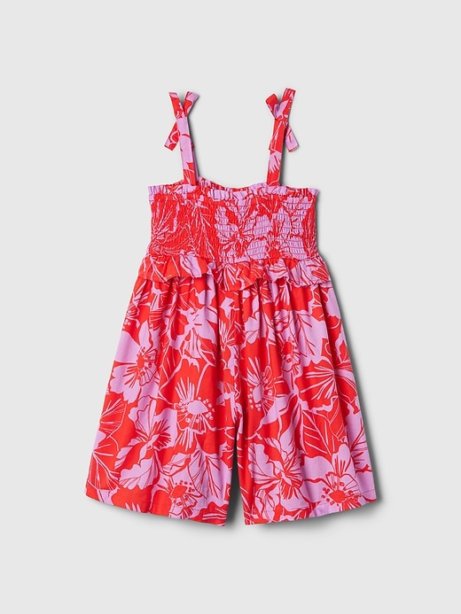 2 of 8 showing, with the color coral floral of product babyGap Smocked Romper
