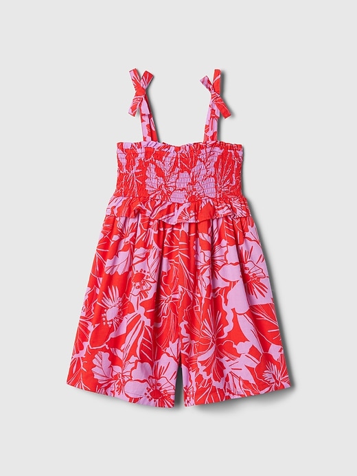 1 of 8 showing, with the color coral floral of product babyGap Smocked Romper