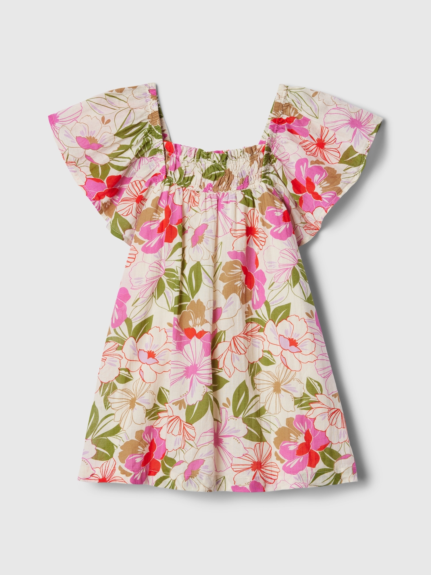 Shop Gap Baby Smocked Flutter Dress In Multi Floral