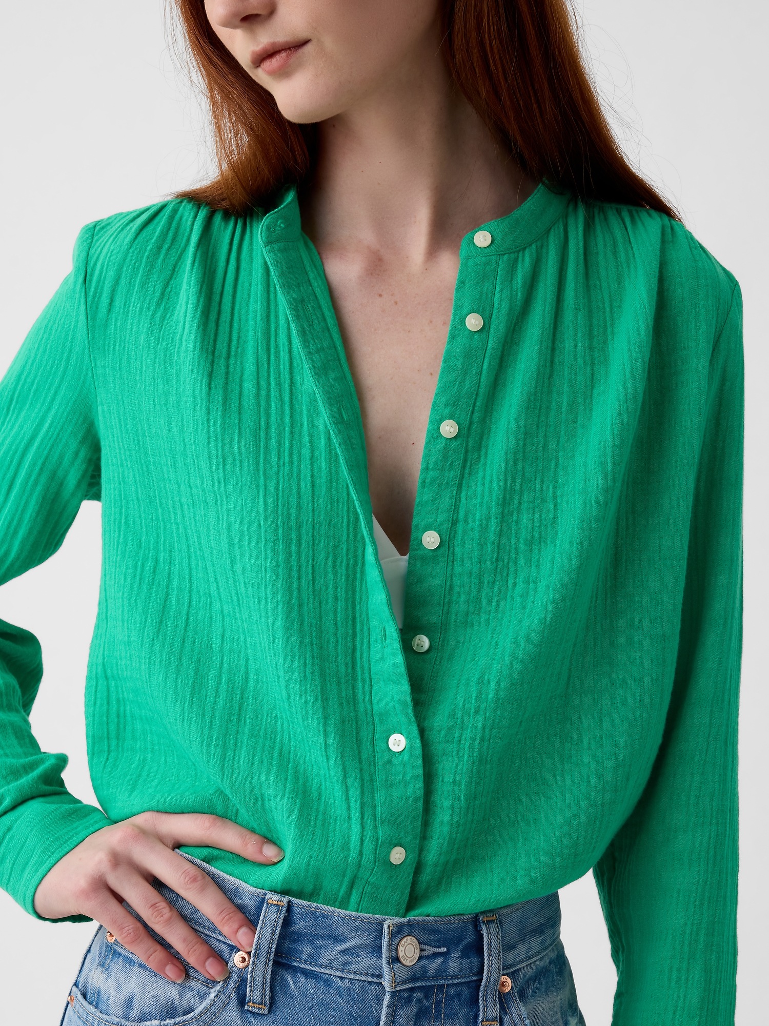 Crinkle Gauze Shirt Gap Crinkle Gauze Shirt Gap