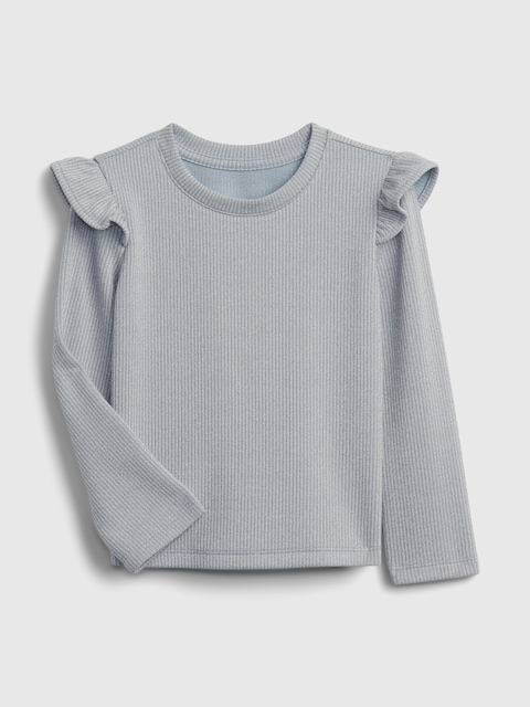 Toddler Metallic Ruffle Rib T-Shirt