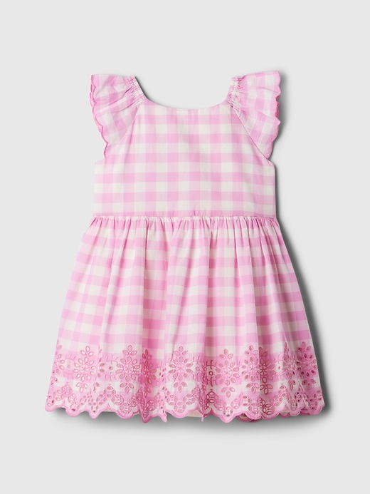 2 of 8 showing, with the color PINK GINGHAM of product Baby & Toddler Eyelet Dress