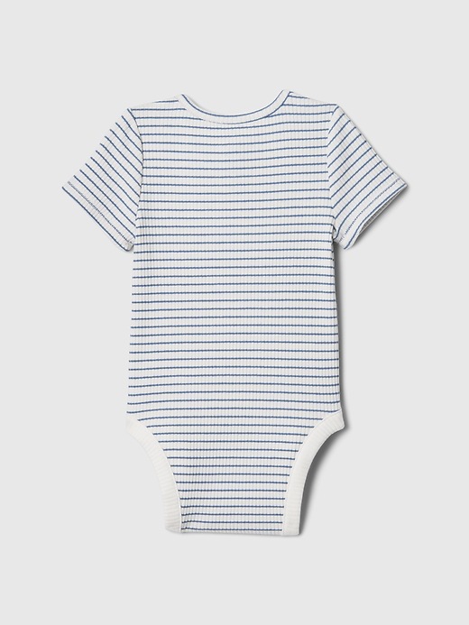 2 of 8 showing, with the color NAVY STRIPE of product Baby First Favorites Henley Bodysuit