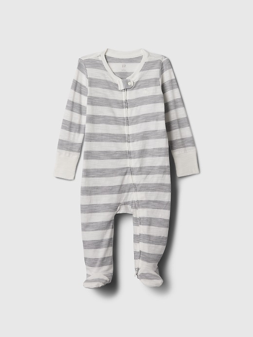 1 of 8 showing, with the color pilot grey of product Baby First Favorites Graphic One-Piece