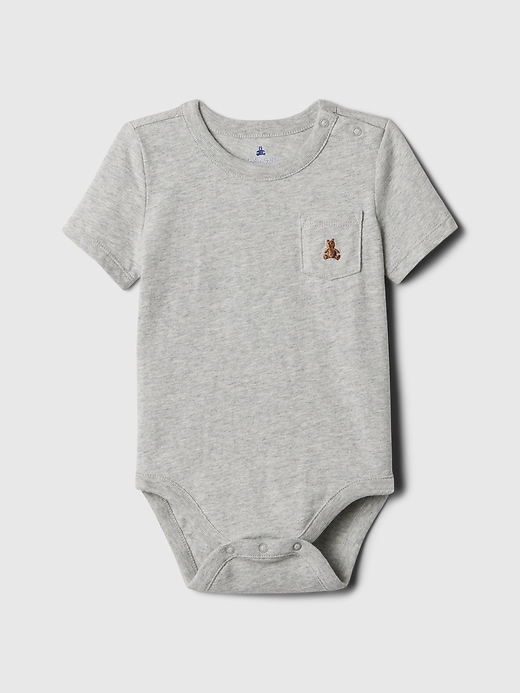 1 of 8 showing, with the color light heather grey of product Baby Mix & Match Pocket Bodysuit