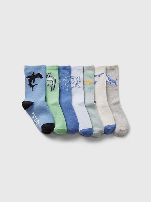 View large product image 1 of 1. Toddler Printed Crew Socks (7-Pack)