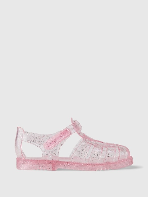 1 of 8 showing, with the color light peony pink of product Toddler Fisherman Jelly Sandals