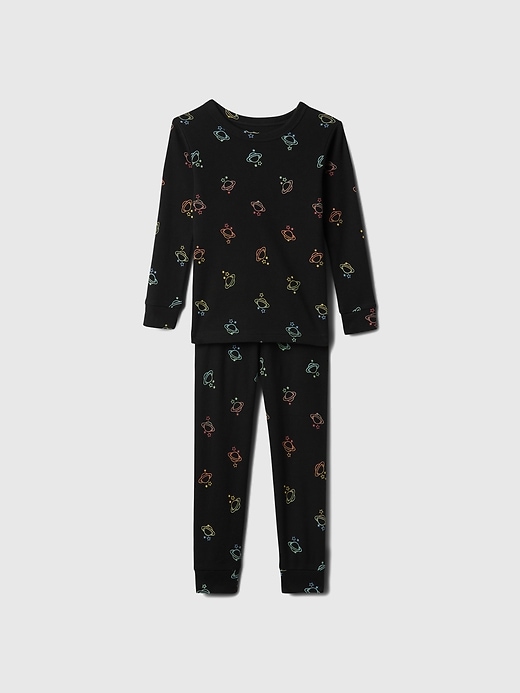 1 of 8 showing, with the color black of product Baby & Toddler Organic Cotton Print PJ Set