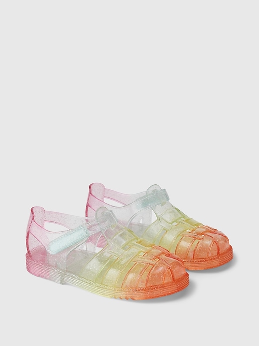 2 of 8 showing, with the color rainbow of product Toddler Fisherman Jelly Sandals