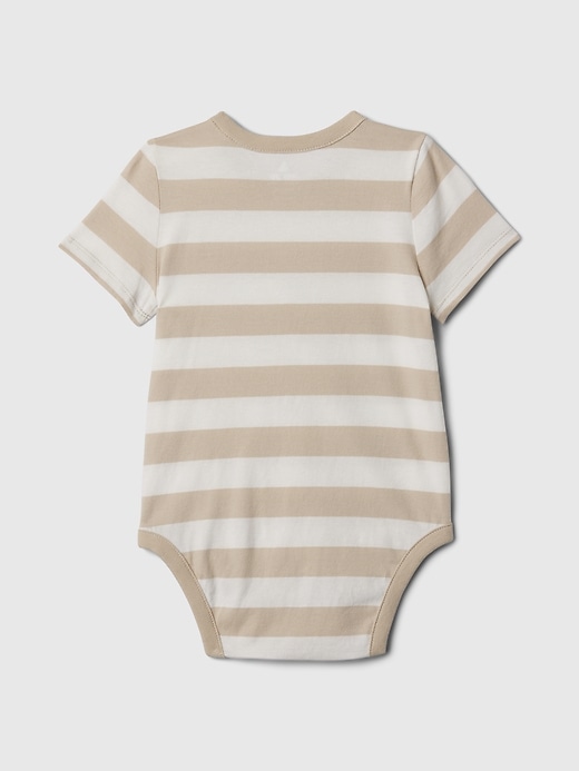 2 of 8 showing, with the color off white stripe of product Baby Mix and Match Pocket Bodysuit