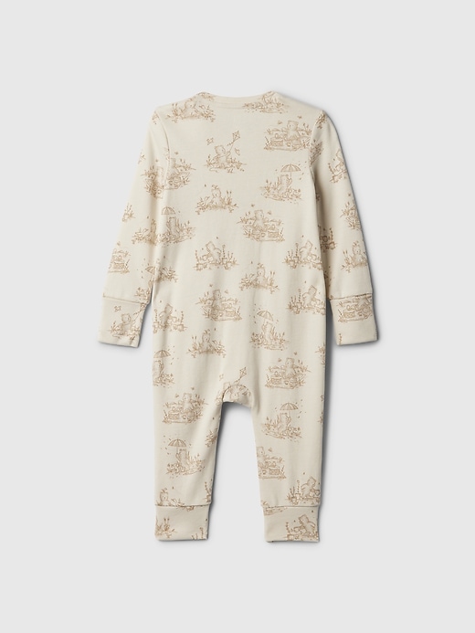 2 of 8 showing, with the color beige bear of product Baby Supima® Footless One-Piece