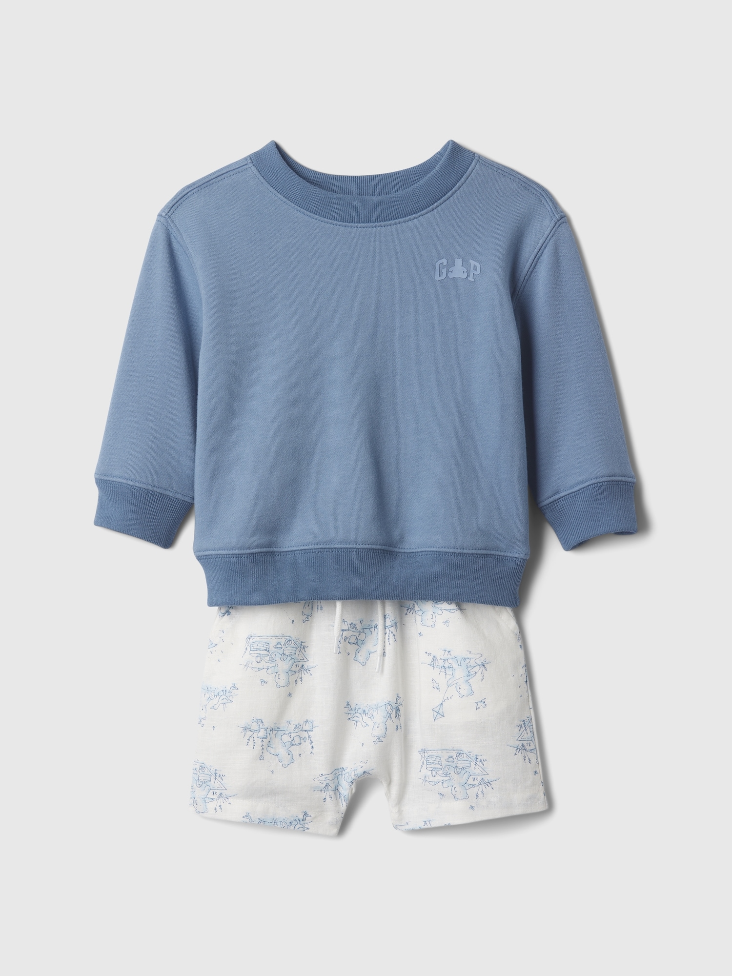 Baby LinenCotton Logo Outfit Set Gap