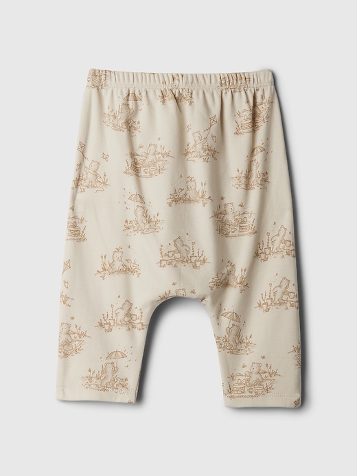 2 of 8 showing, with the color beige bear of product Baby Supima® Print Pull-On Pants