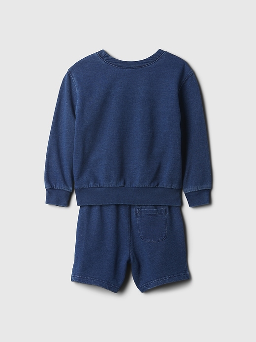 2 of 8 showing, with the color authentic indigo of product Baby & Toddler Two-Piece Sweat Set