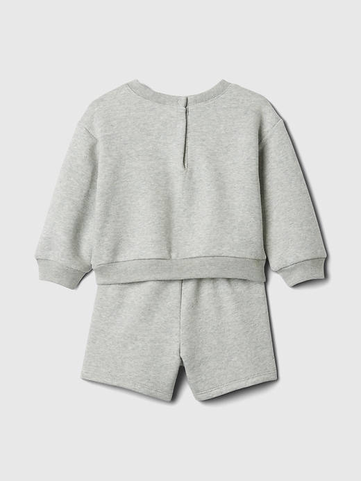 2 of 8 showing, with the color light heather grey of product Baby Sweatshirt Outfit Set