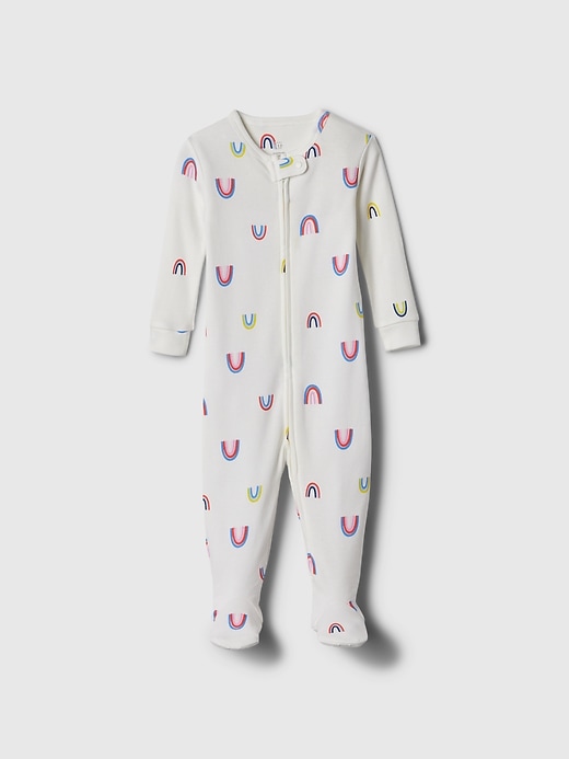 1 of 8 showing, with the color rainbows of product babyGap Organic Cotton PJ One-Piece