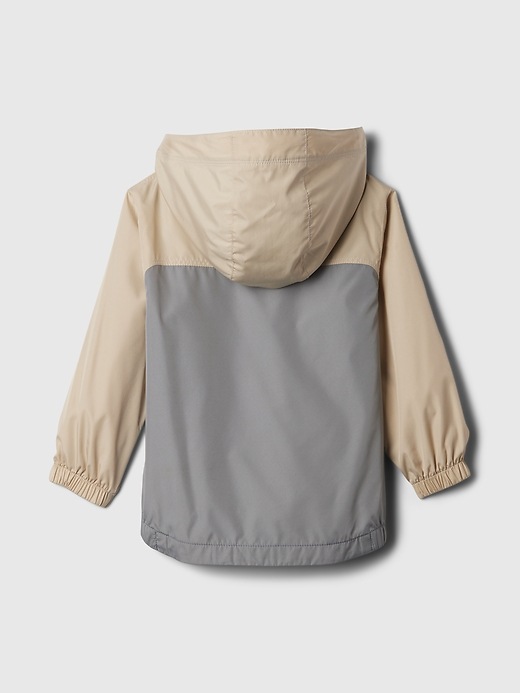 2 of 8 showing, with the color bedrock beige of product Baby & Toddler Jersey-Lined Windbreaker