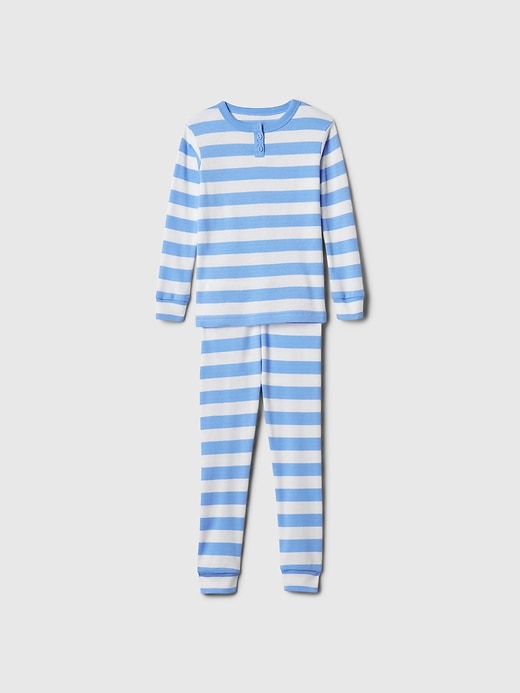 1 of 8 showing, with the color blue stripe of product babyGap Organic Cotton PJ Set